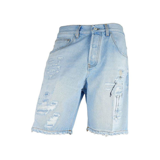 Don The Fuller Blue Cotton Men Bermuda Shorts DO-6936-W35