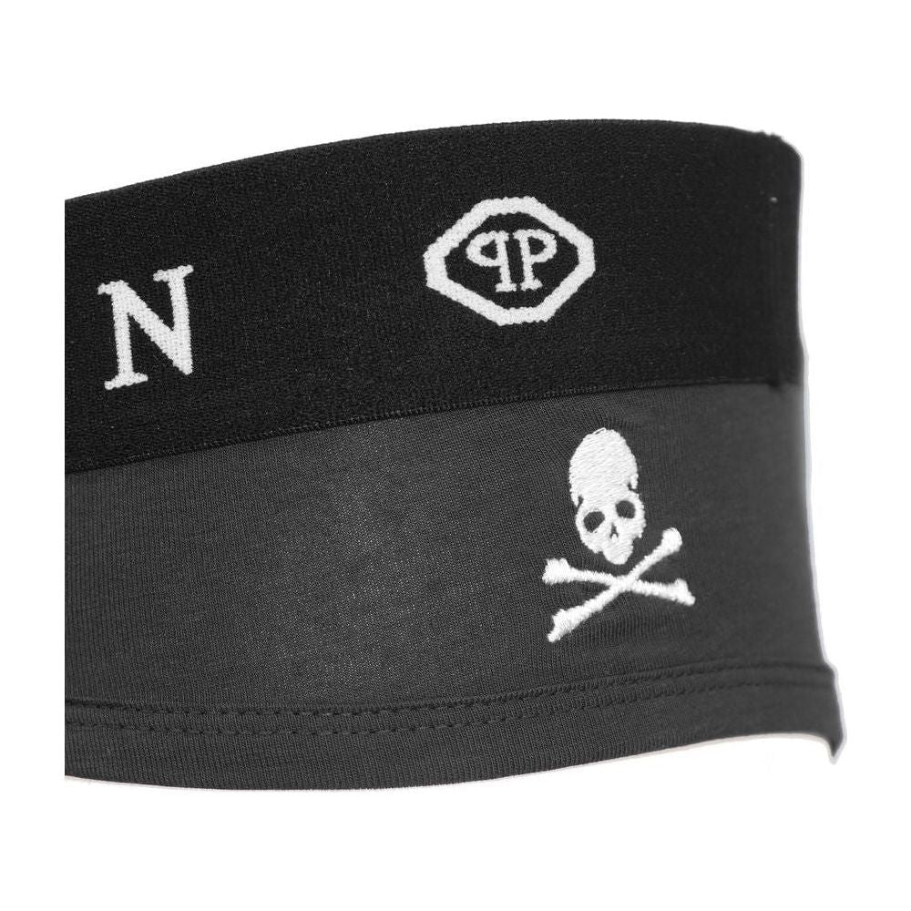 مجموعة بوكسر رجالي من القطن باللون الأسود من Philipp Plein