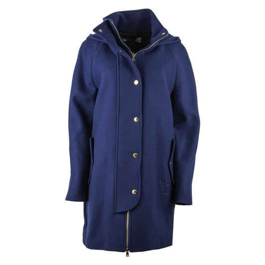 Love Moschino Blue Wool Women Coat LO-7638-IT44|L