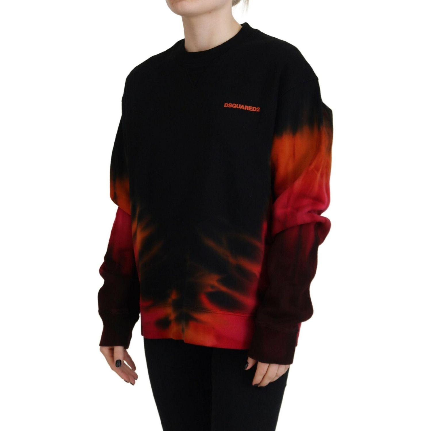 سترة نسائية بأكمام طويلة من Dsquared² بطبعة شعار Black Tie Dye