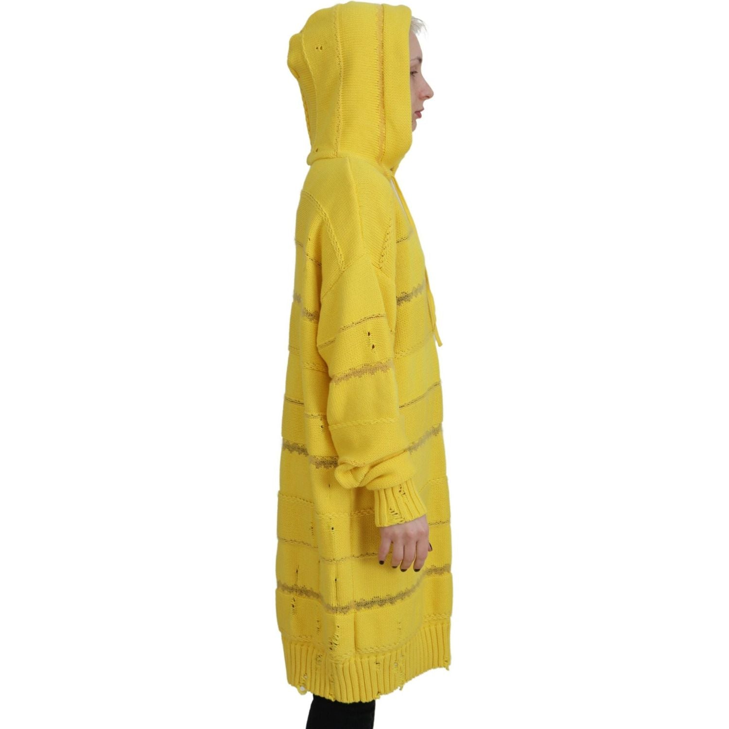 سترة بغطاء رأس من القطن الأصفر المحبوك من Dsquared²