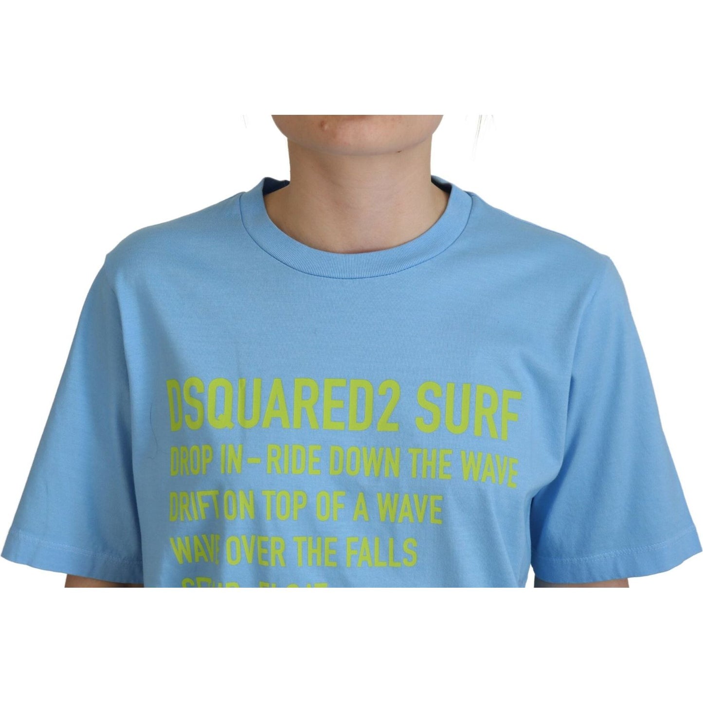 Dsquared² Blue Logo Print Cotton Crewneck Short Sleeve T-shirt TSH83387-38