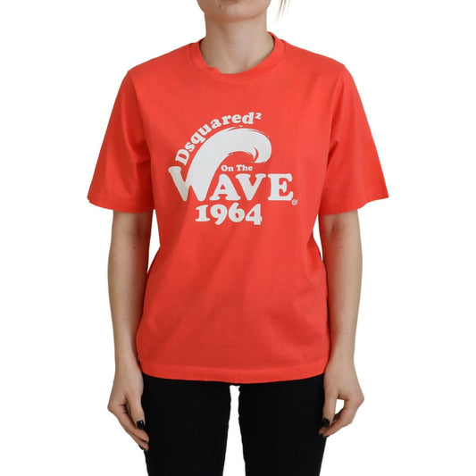 Dsquared² Orange Logo Cotton Crewneck Short Sleeve T-shirt TSH83400-38