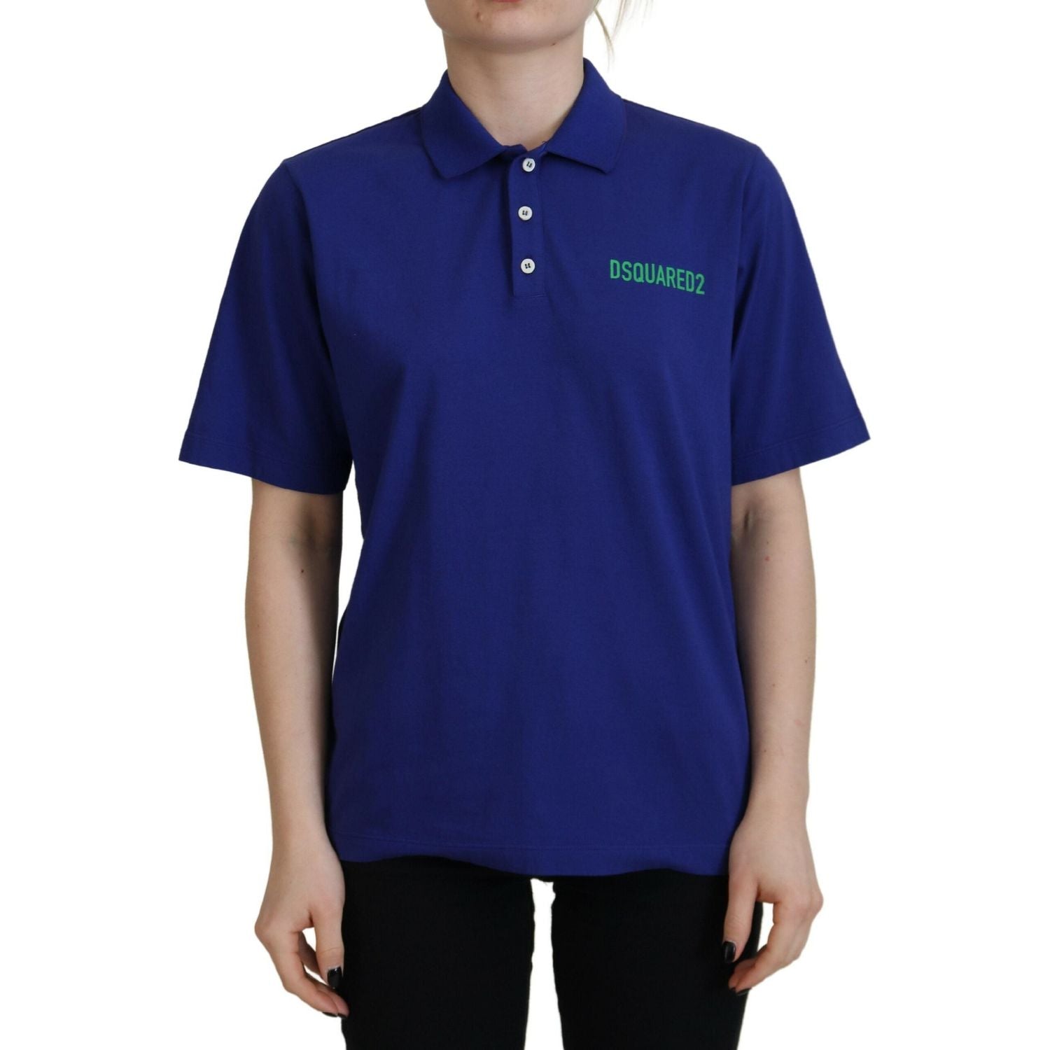 تي شيرت بولو بأكمام قصيرة من Dsquared² Blue Collared Writings