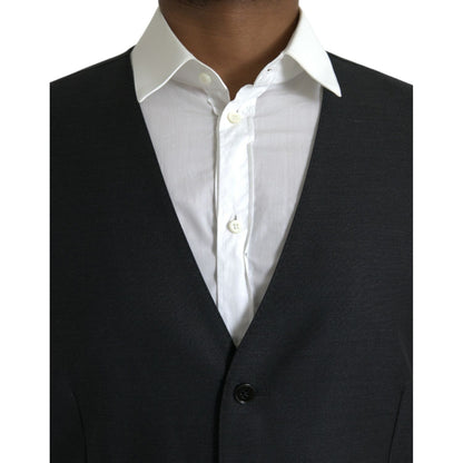 Dolce & Gabbana Black Wool Waistcoat Dress Formal Vest