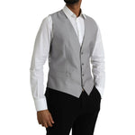 Dolce & Gabbana Light Gray Wool Formal Dress Waistcoat Vest TSH851992-52