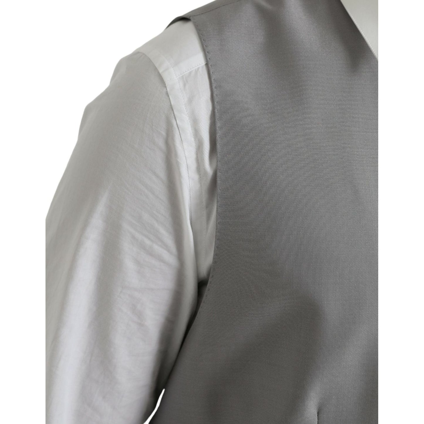 Dolce & Gabbana Light Gray Wool Formal Dress Waistcoat Vest TSH851992-52