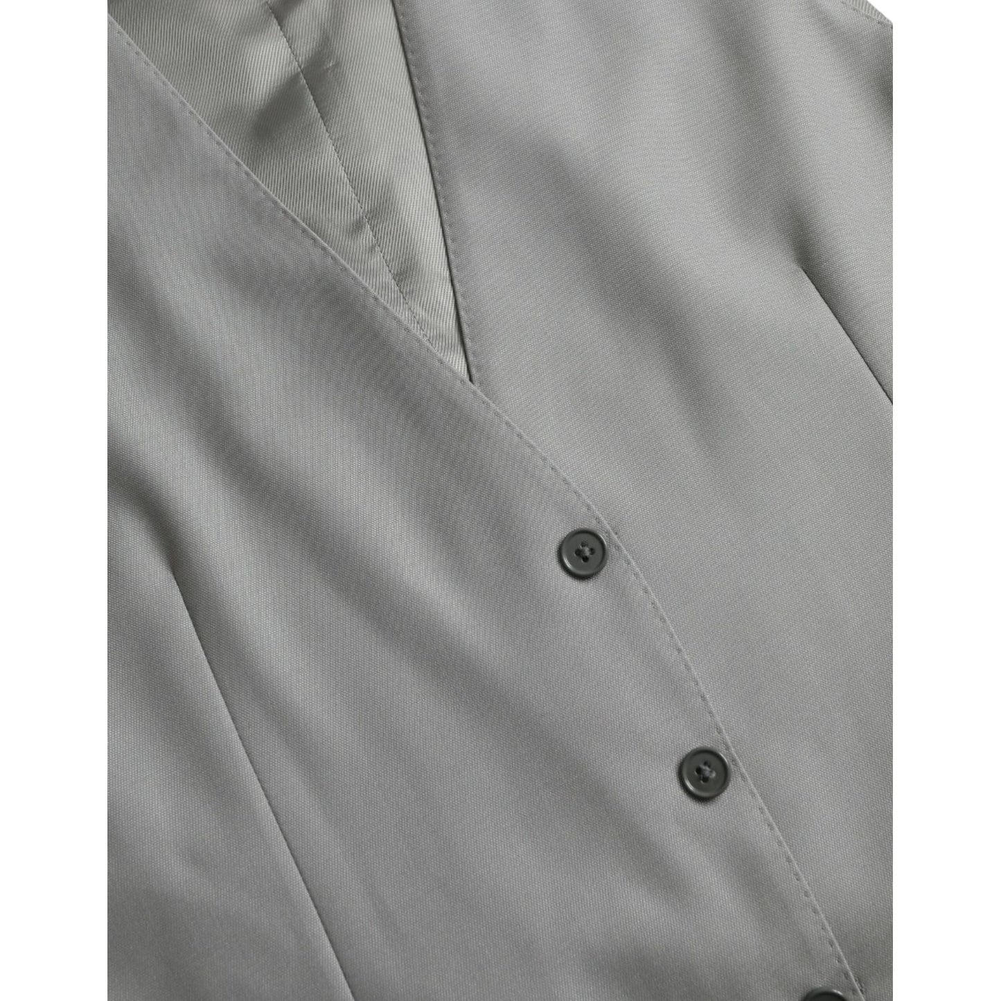 Dolce & Gabbana Light Gray Wool Formal Dress Waistcoat Vest TSH851992-52