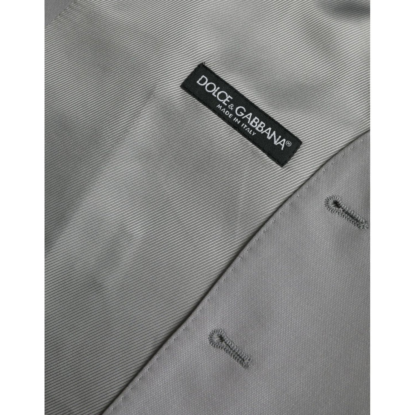 Dolce & Gabbana Light Gray Wool Formal Dress Waistcoat Vest TSH851992-52