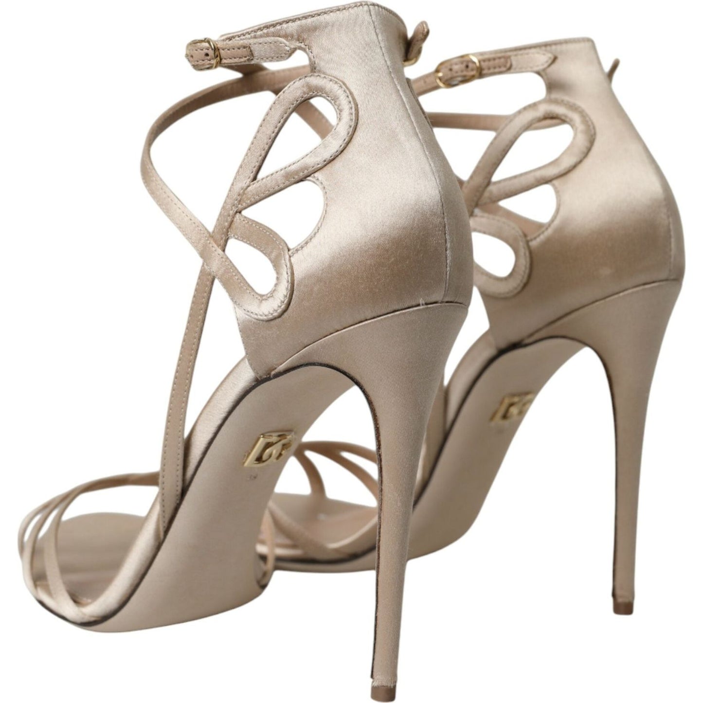 Dolce & Gabbana Beige Leather Strappy Heels Sandals Shoes LA10761-39