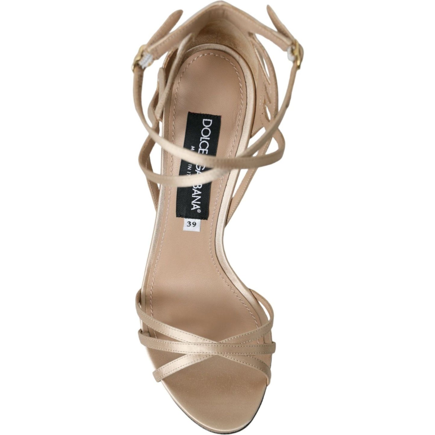 Dolce & Gabbana Beige Leather Strappy Heels Sandals Shoes LA10761-39