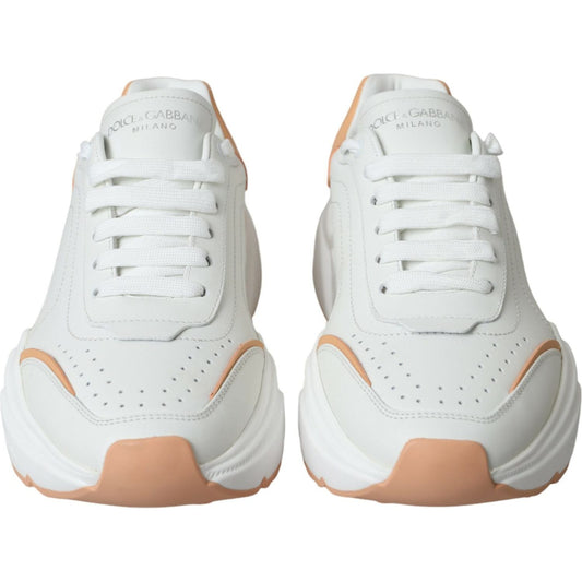 Dolce & Gabbana White Peach DAYMASTER Leather Sneakers Shoes LA10703-39.5