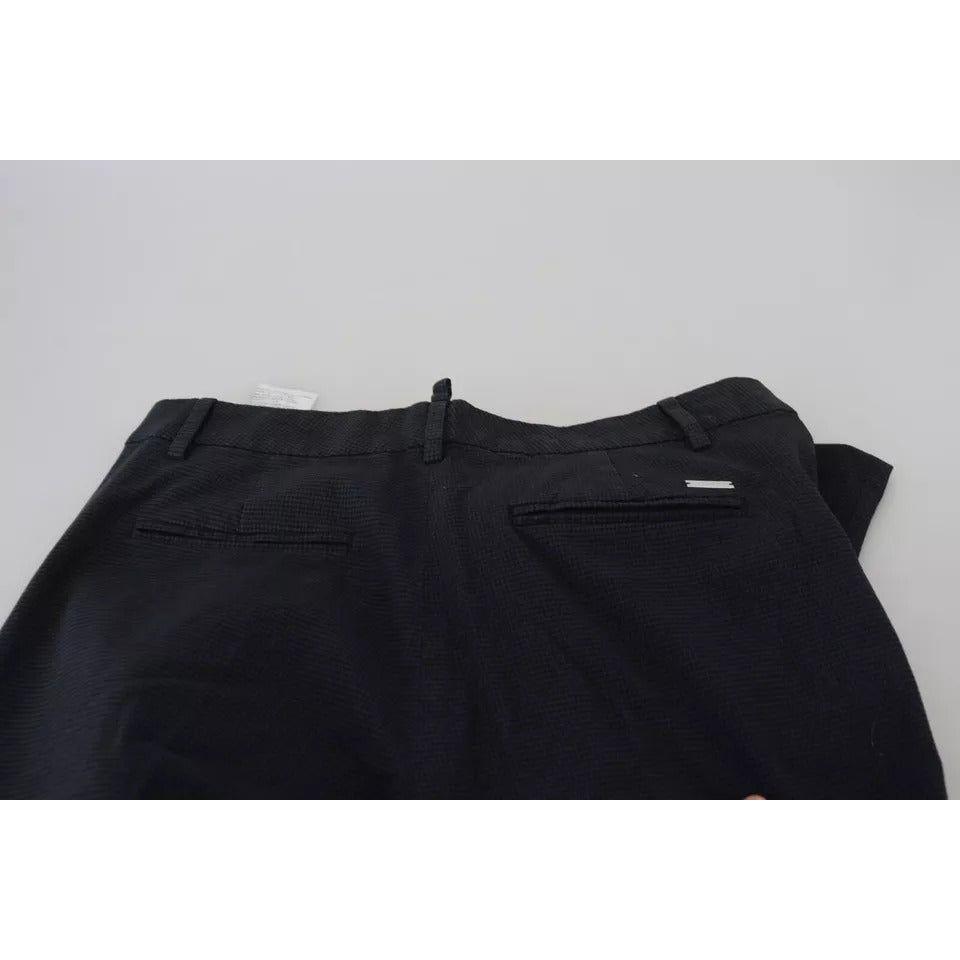 بنطلون مستقيم من Dsquared² أسود منقوش بخصر مرتفع