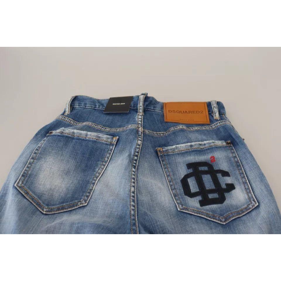 بنطلون جينز بوسطن مستقيم الخصر عالي اللون من Dsquared² باللون الأزرق