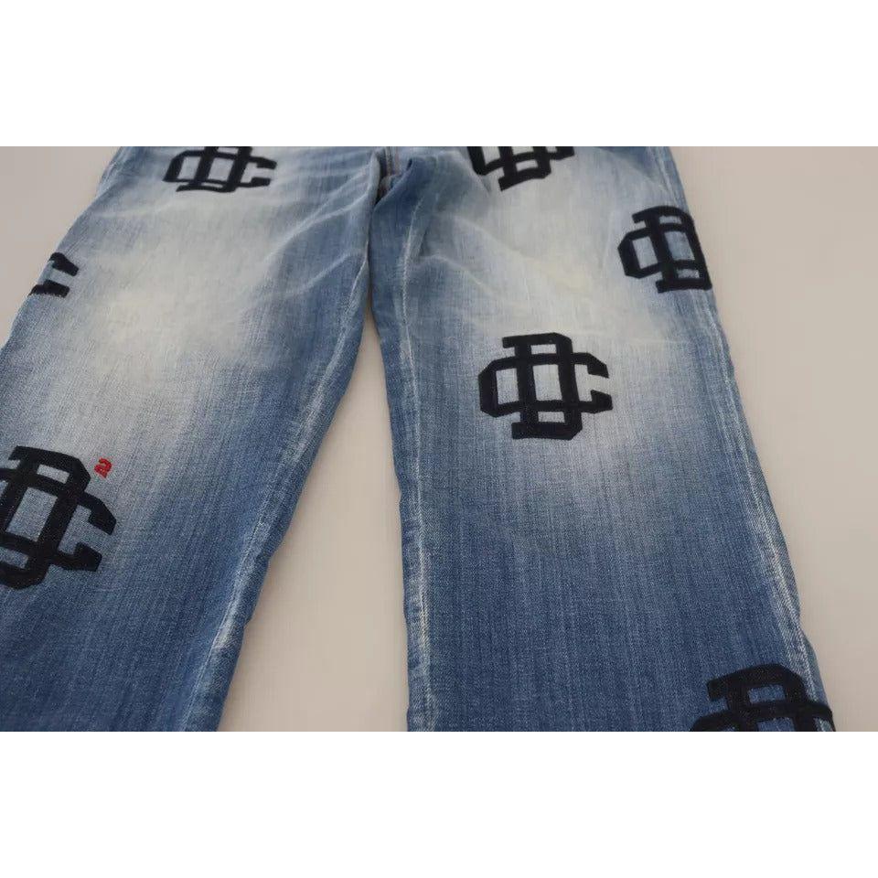 بنطلون جينز بوسطن مستقيم الخصر عالي اللون من Dsquared² باللون الأزرق