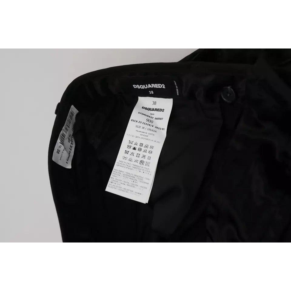 بنطلون قصير واسع الساق بخصر مرتفع من Dsquared² باللون الأسود