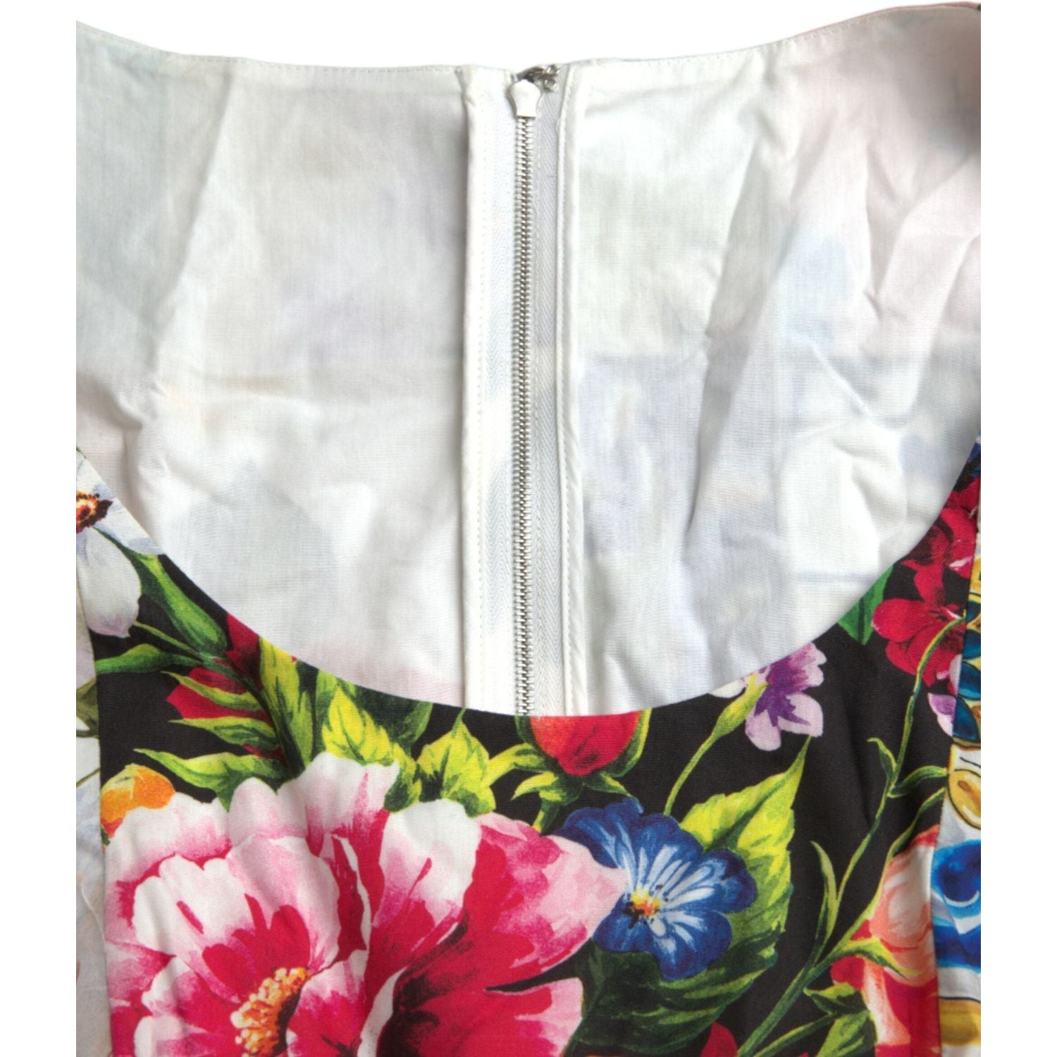 فستان قصير من القطن متعدد الألوان من دولتشي آند غابانا