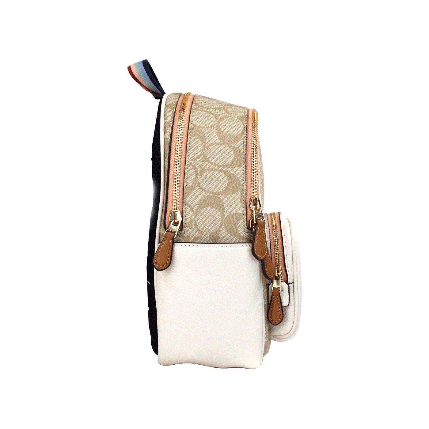 حقيبة ظهر وحقيبة كتب من COACH Mini Court Signature Pear Motif Chalk Taffy