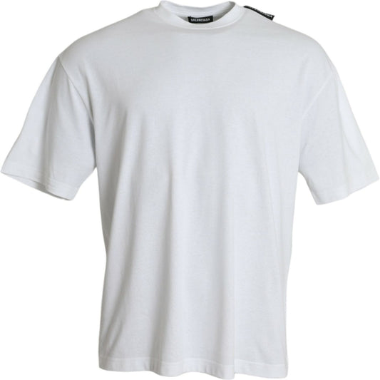 Balenciaga Off White Cotton Jersey Round Neck T-shirt TSH84961-S