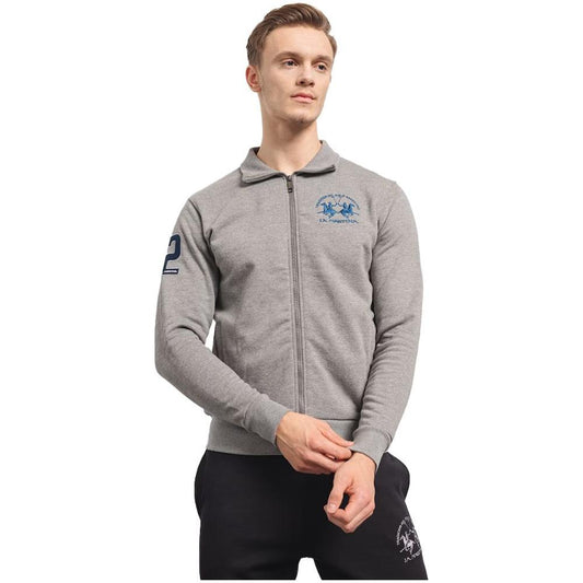 La Martina Gray Cotton Sweater LA-13079-S