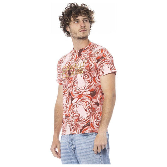 Cavalli Class Red Cotton Men T-Shirt CA-24345-M