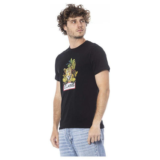 Cavalli Class Black Cotton Men T-Shirt CA-24342-L