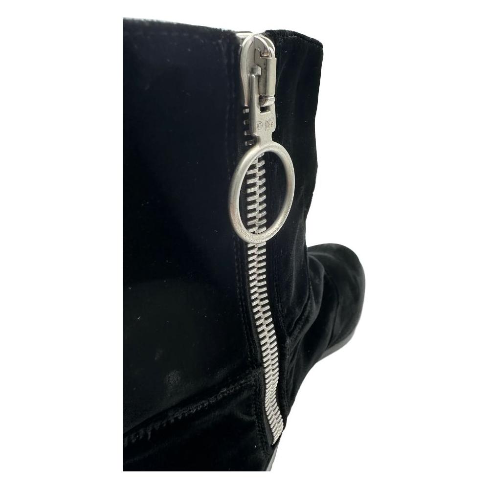 Off-White Black Calfskin Women Ankle Boot OF-13120-EU43/US13