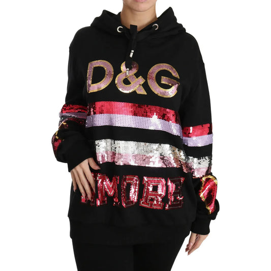 Dolce & Gabbana DG Sequined Hooded Pullover Sweater TSH3018-36