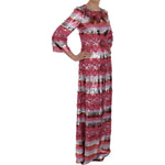 Dolce & Gabbana Pink Floral Sequined Crystal Gown Dress DR1679-40