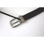 Dolce & Gabbana Black Leather Silver Metal Buckle Men Belt BEL9120-90