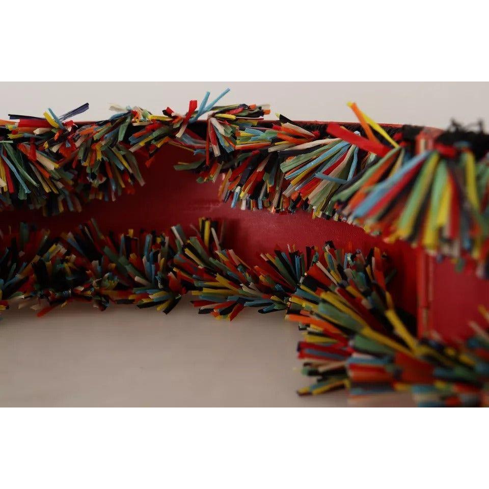 دولتشي آند غابانا حزام كاريتو واسع الخصر مزين بالزهور متعدد الألوان