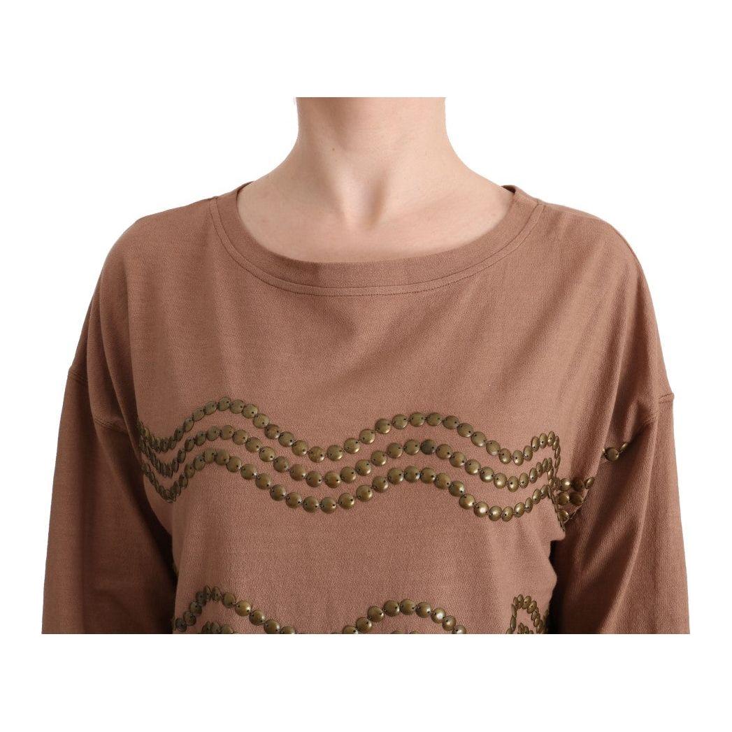 John Galliano Brown Cotton Studded Sweater TUI10024-2