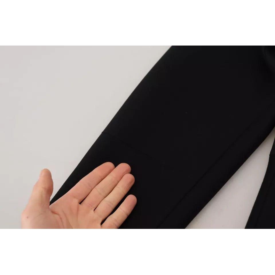 Dolce & Gabbana Cotton Black Long Sleeves A-line Mini Dress