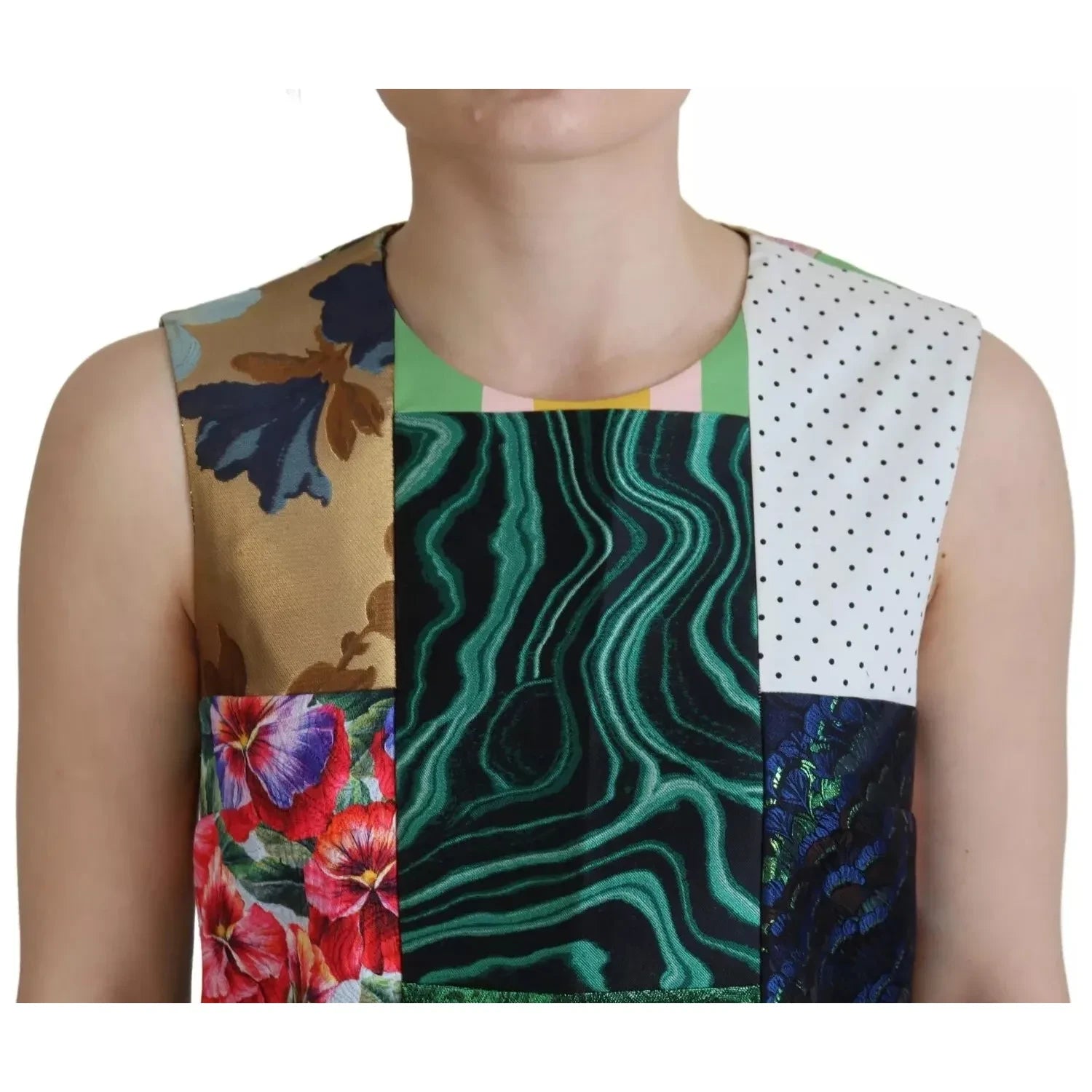 فستان قصير من دولتشي آند غابانا متعدد الألوان من الجاكار