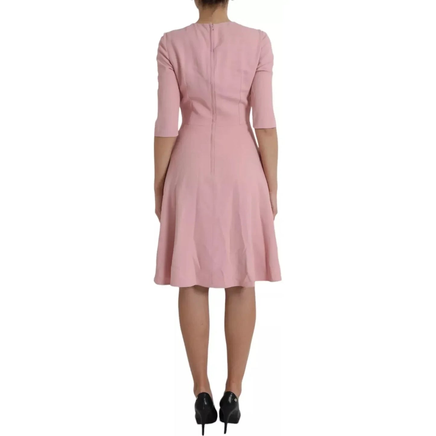 Dolce & Gabbana Pink A-line Flare Viscose Short Sleeves Dress