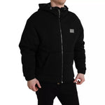 Dolce & Gabbana Black Cotton Hooded Logo Bomber Jacket JKT4008-46