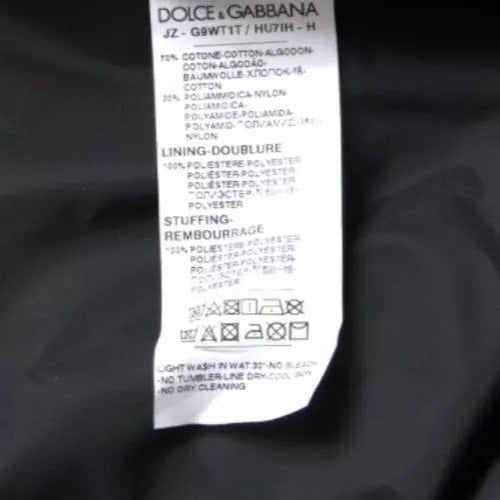 Dolce & Gabbana Black Cotton Hooded Logo Bomber Jacket JKT4008-46