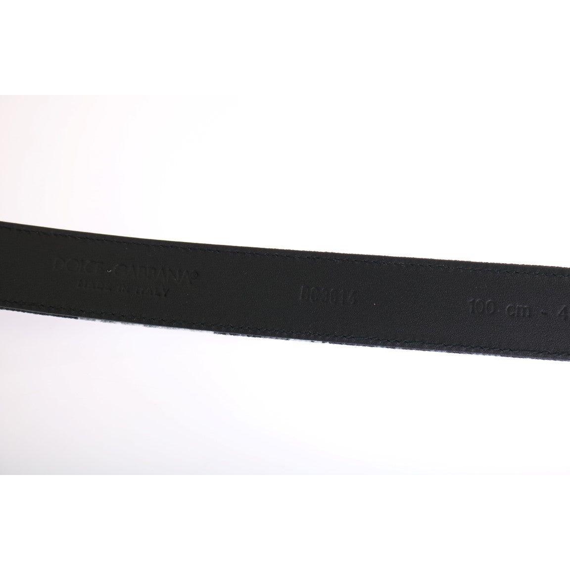 Dolce & Gabbana Black Cayman Linen Leather Belt
