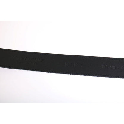 Dolce & Gabbana Black Cayman Linen Leather Belt