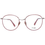 Maje Red Women Glasses Frame, metal full-rim round style with demo lenses. Includes branded case. Size 55-19-140.
