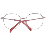 Maje Red Women Glasses Frame in metal, full-rim style with demo lenses, showcasing elegant round design.