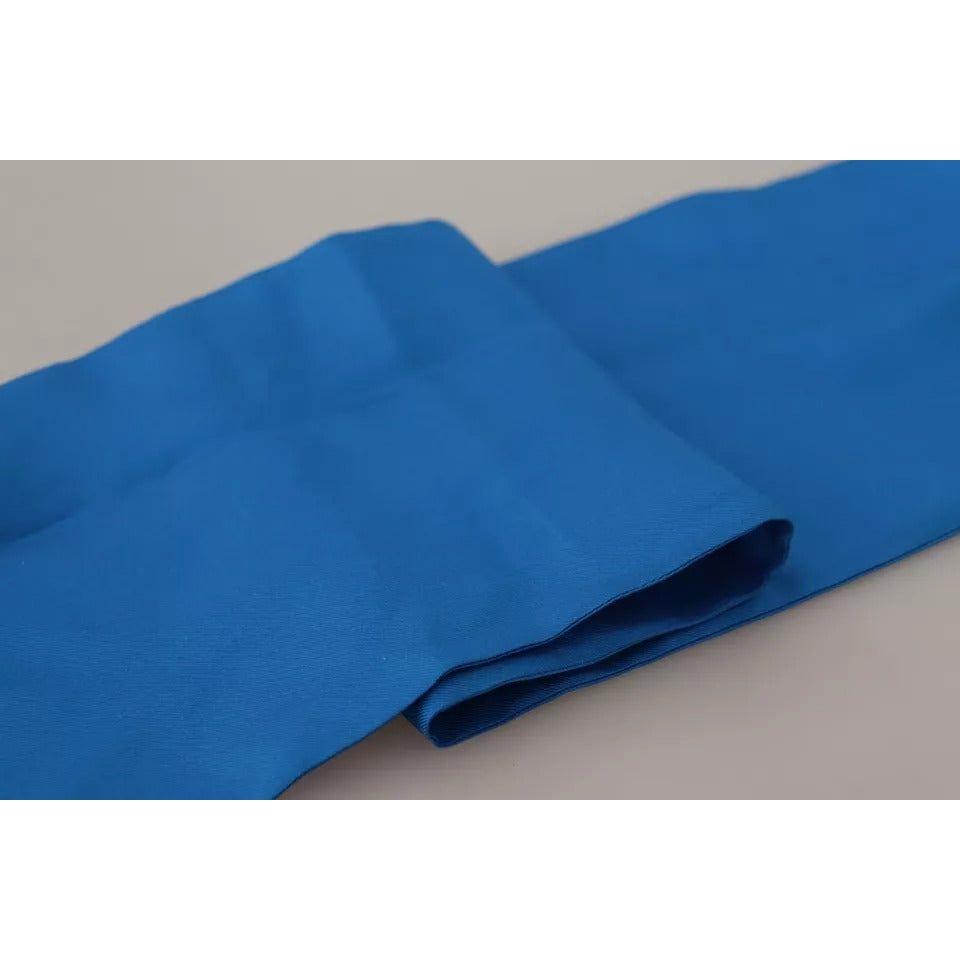 Dolce & Gabbana Royal Blue Scarf Neck Wrap Shawl Silk Scarf MS6133