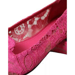 Dolce & Gabbana Pink Taormina Lace Slip On Flats Shoes LA10891-36