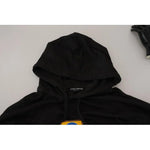 Dolce & Gabbana Black Cotton Logo Hooded Sweatshirt Sweater TSH83091-46