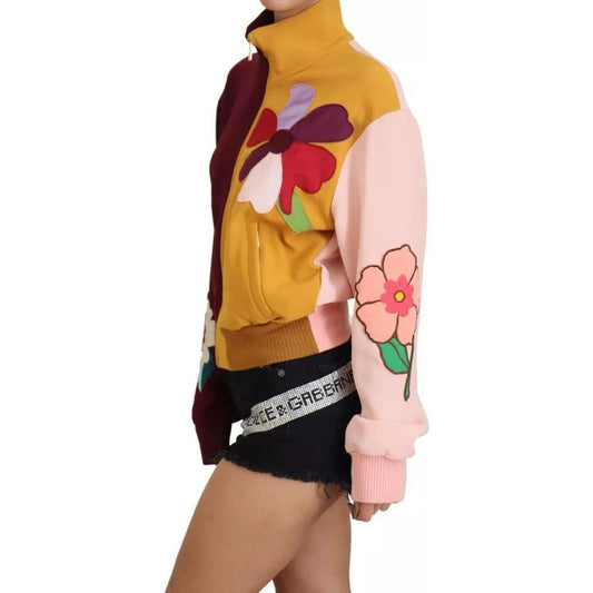 Dolce & Gabbana Multicolor Floral Viscose Full Zip Sweater TSH83697-40