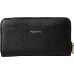 Dolce & Gabbana Black Blue Leather #DGFAMILY Zipper Continental Men Wallet BAG1512