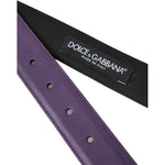 Dolce & Gabbana Purple Leather Gold Metal Buckle Belt Men BEL9181-95