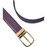Dolce & Gabbana Purple Leather Gold Metal Buckle Belt Men BEL9181-95