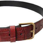 Dolce & Gabbana Brown Alligator Leather Studded Metal Buckle Belt BEL9194-85