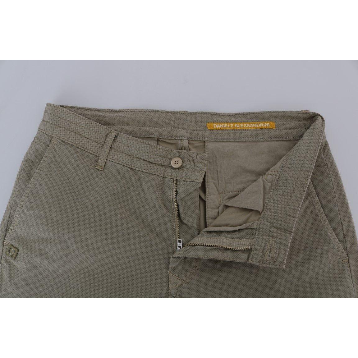 Daniele Alessandrini Beige Cotton Stretch Slim Fit Chinos